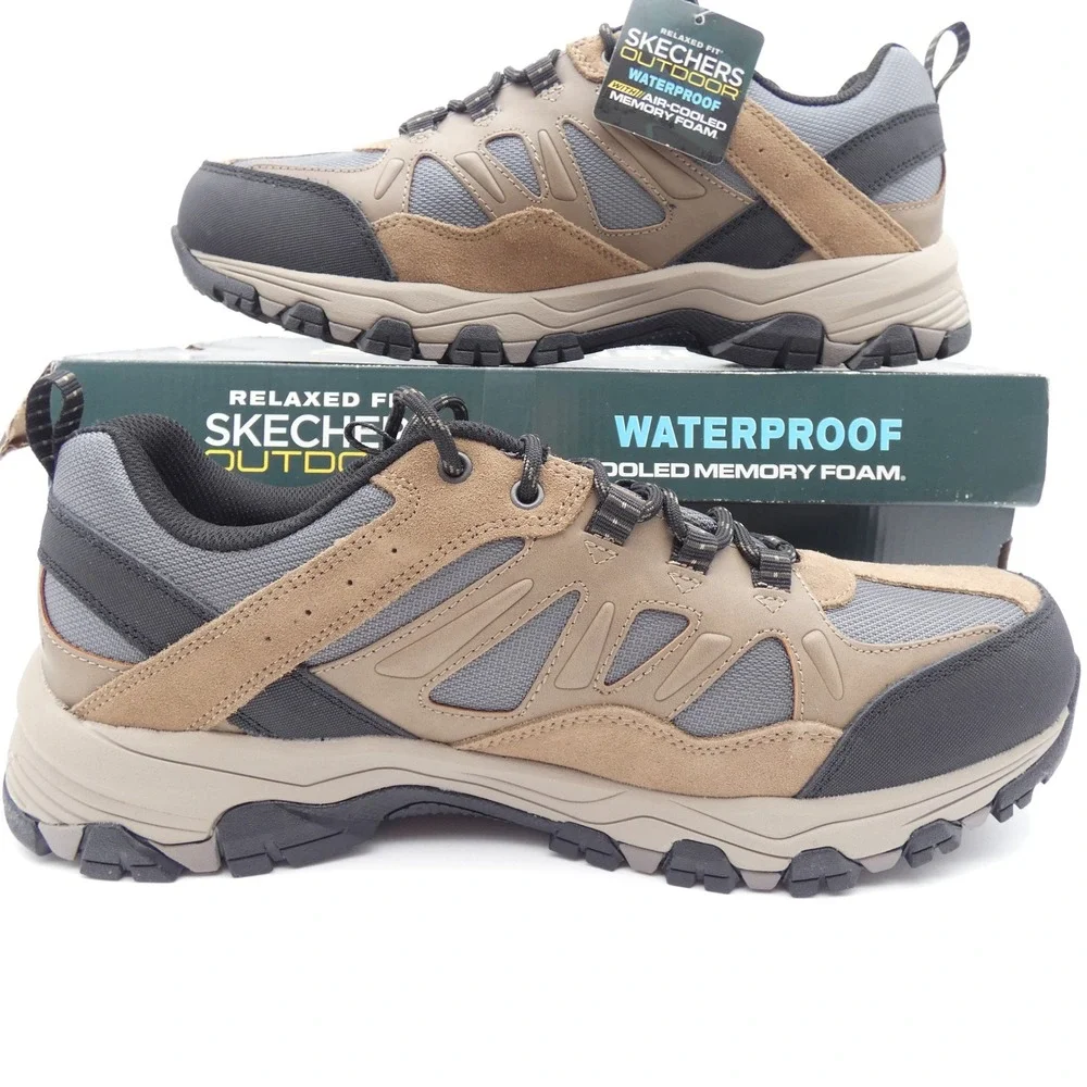 Skechers Relaxed Fit Selmen Enago Mens Waterproof Hiking Shoes Tan 66275 13